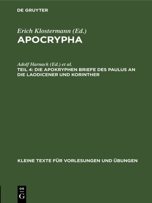 cover image of Die apokryphen Briefe des Paulus an die Laodicener und Korinther